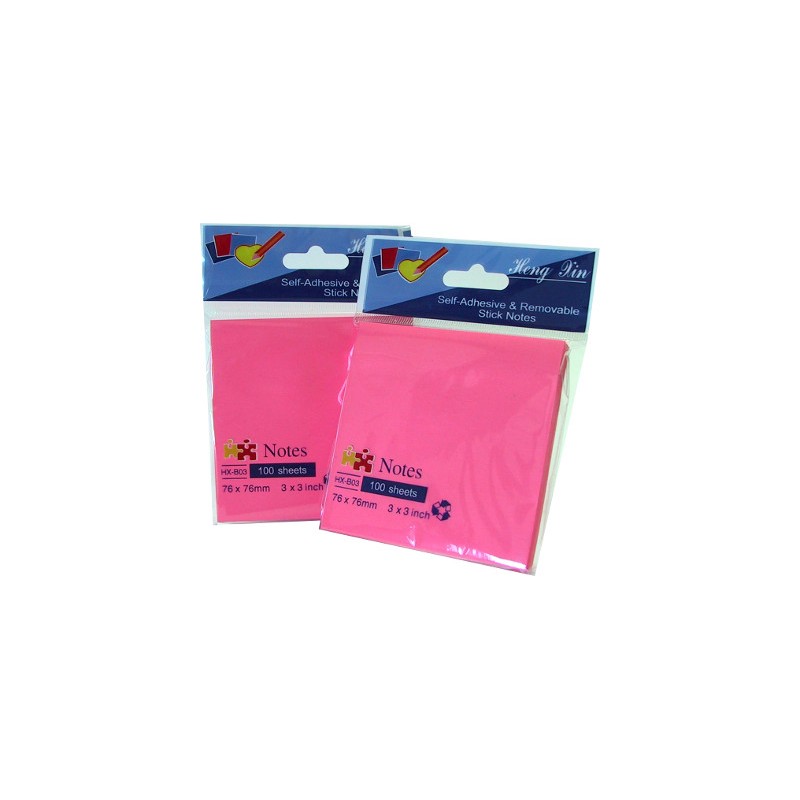 12 Pezzi Blocco Adesivo Post-it 76X76 Rosa Fluo  HX-B03