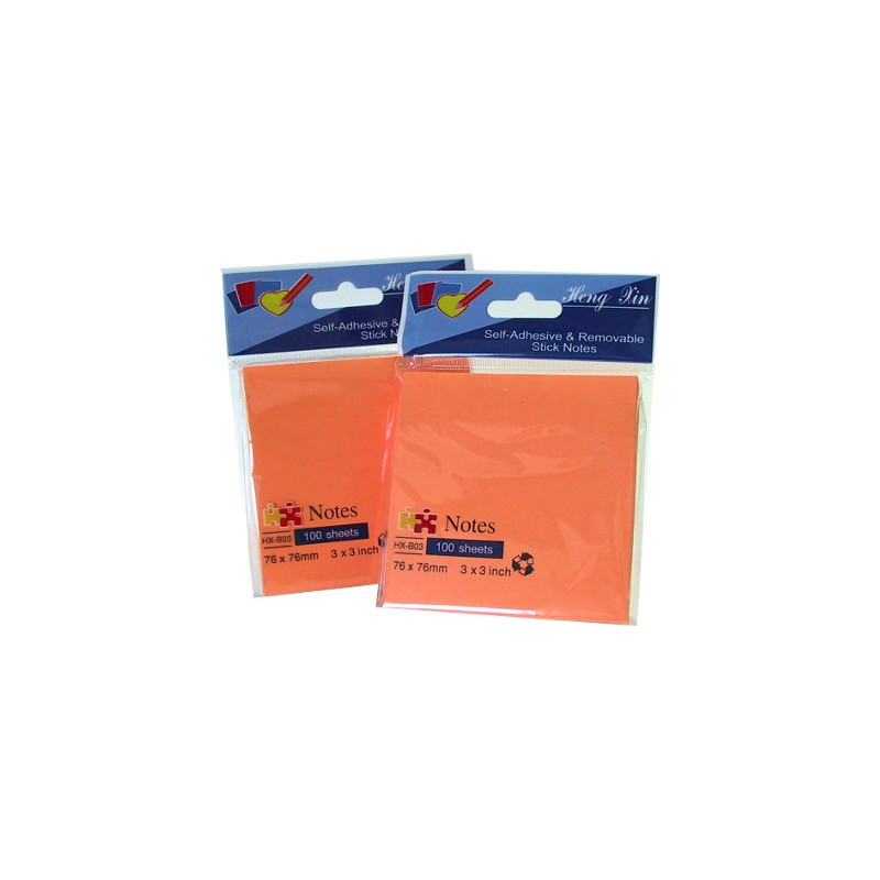 12 Pezzi Blocco Adesivo Post-it 76X76 Arancio Fluo HX-B03