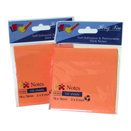 1 - 12 Pezzi Blocco Adesivo Post-it 76X76 Arancio Fluo HX-B03