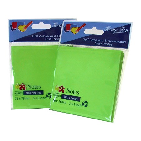 12 Pezzi Blocco Adesivo Post-it 76X76 Verde Fluo HX-B03