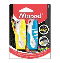 1 - MAPED EVIDENZIATORE FLUO PEP'S POCKET -2pz GIALLO+ASSORT. 742767