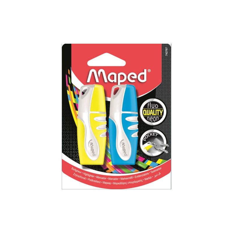 MAPED EVIDENZIATORE FLUO PEP'S POCKET -2pz GIALLO+ASSORT. 742767