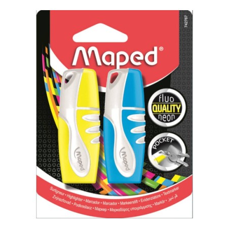 1 - MAPED EVIDENZIATORE FLUO PEP'S POCKET -2pz GIALLO+ASSORT. 742767