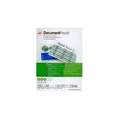GBC Pouches per Plastificazione Lucida A6 2x125 Micron Confezione da 100 3740442