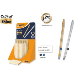 1 - BIC CRISTAL SHINE - DUE set da 20 pz di penne Biro di colore nero e blu 9213381