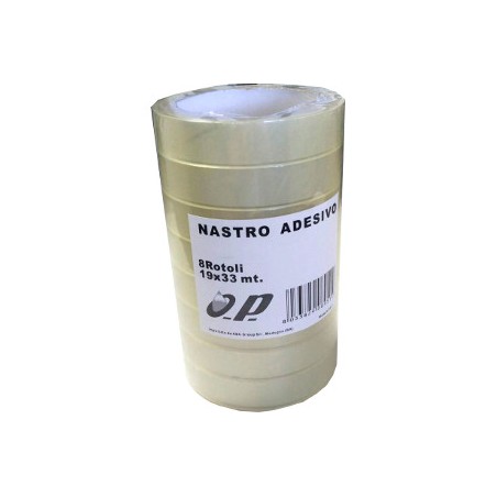 1 - O.P. 8 pz Nastro adesivo 43 MICRON OP7.5 19x33mt