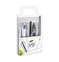 1 - BIC Writing Set SILVER KIT 7 Penne + Notebook  9576121