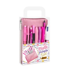 1 - BIC Writing Set PINK & PURPLE Kit 7 Penne + Astuccio  964280