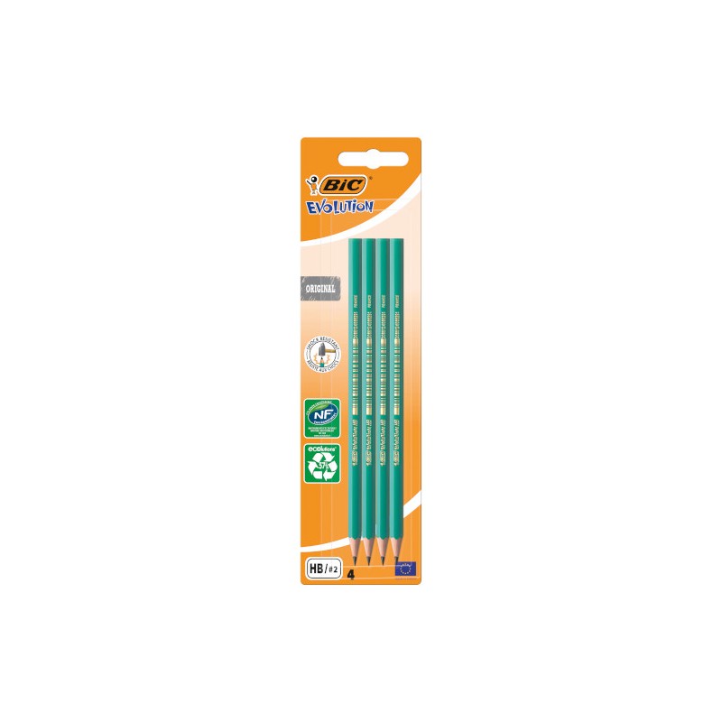 BIC Blister 4 pz Matite Nere Evolution Original 650 HB - Senza Gommino 8902764