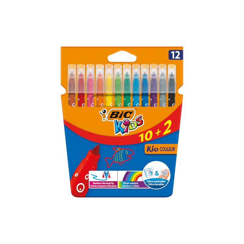 12 pz Pennarelli Bic Kid per bambini colori assortiti 9202942