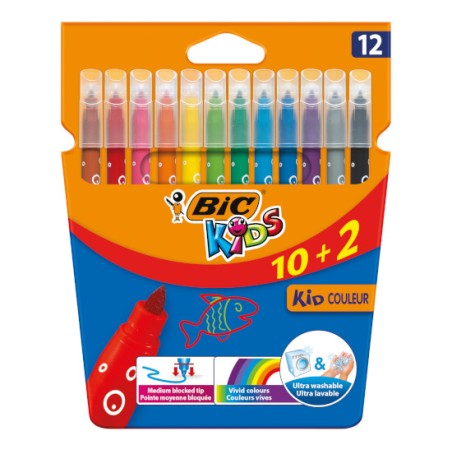 12 pz Pennarelli Bic Kid per bambini colori assortiti 9202942