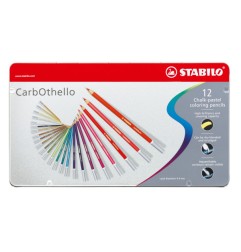 1 - STABILO Pastelli a Carboncino CARBOTHELLO con Scatola in Metallo 12 Pezzi