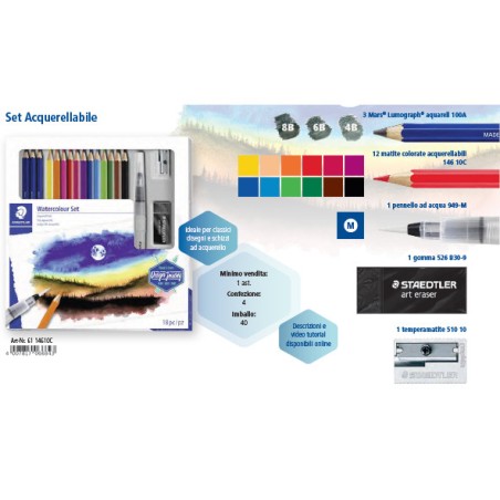 STAEDTLER Acquerello WATERCOLOUR Set Acquerellabile  61-14610C