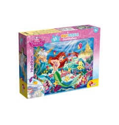 1 - LISCIANI - PUZZLE DOUBLE FACE SUPERMAXI SIRENETTA 70X50 35PZ 48168 Gioco interattivo per bambini +3A