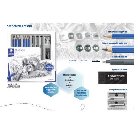 1 - STAEDTLER Set per Schizzi Artistici SKETCHING  61-100