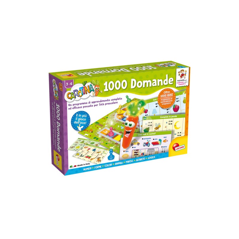 LISCIANI - CAROTINA PENNA PARLANTE 1000 DOMANDE 49363 Gioco Educativo per bambini e prima infanzia