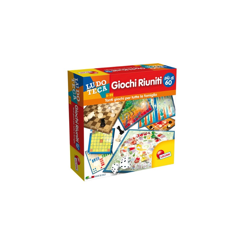 LISCIANI - LUDOTECA 60 GIOCHI RIUNITI 57023 Gioco interattivo per bambini e famiglia +6A