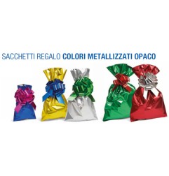 1 - NIJI 100 pezzi Sacchetti regalo in carta colorata metallizzata opaca 20x35 60718