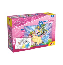 1 - LISCIANI - PUZZLE DOUBLE FACE SUPERMAXI PRINCESS 70X50 35PZ 66704 Gioco interattivo per bambini +3A