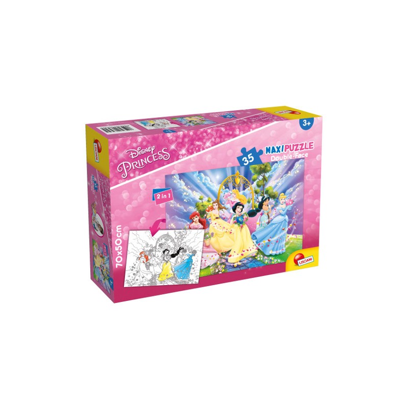 LISCIANI - PUZZLE DOUBLE FACE SUPERMAXI PRINCESS 70X50 35PZ 66704 Gioco interattivo per bambini +3A