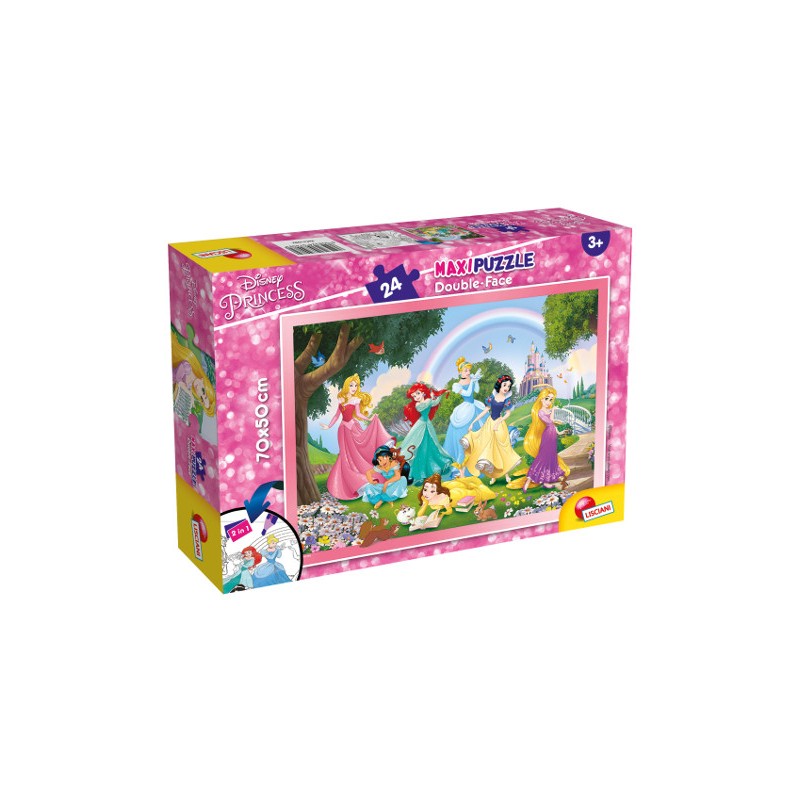 LISCIANI - PUZZLE DOUBLE FACE SUPERMAXI PRINCESS 70X50 24PZ 74082 Gioco interattivo per bambini +3A