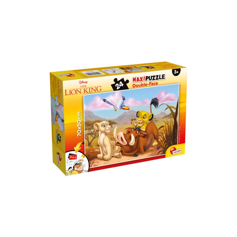 LISCIANI - PUZZLE DOUBLE FACE SUPERMAXI LION KING 70X50 24PZ 74105 Gioco interattivo per bambini +3A