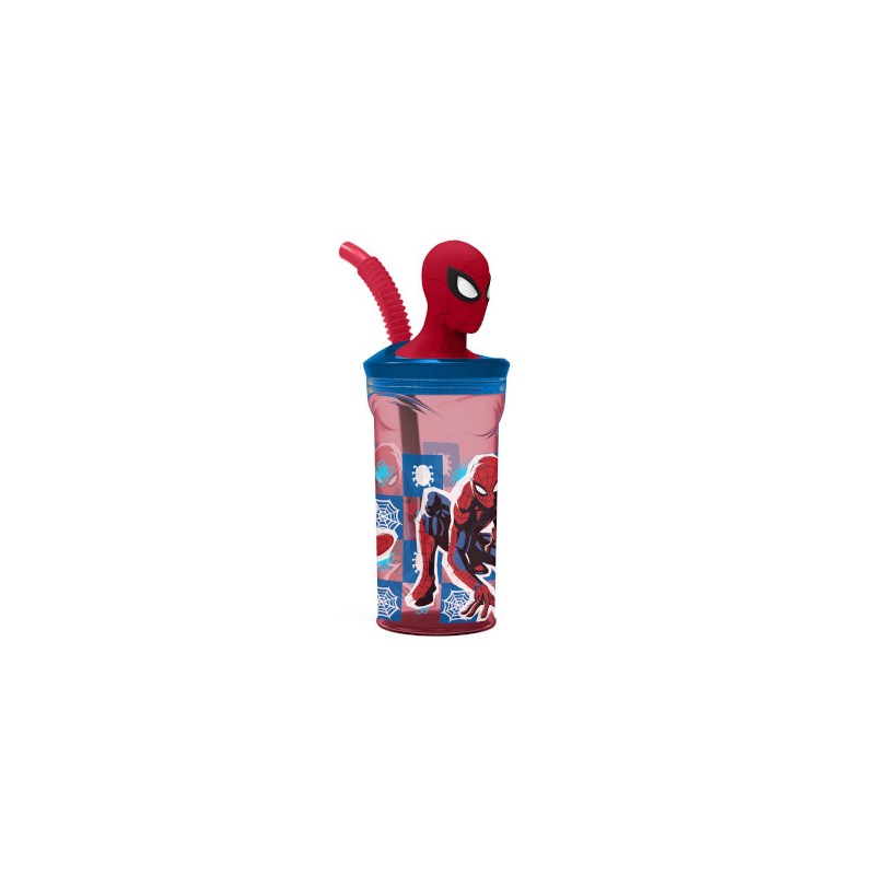 BICCHIERE TRITAN SPIDERMAN C/CANNUCC. 3D ST74766