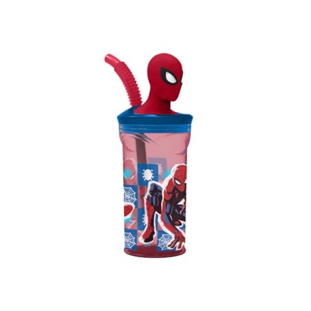 BICCHIERE TRITAN SPIDERMAN C/CANNUCC. 3D ST74766