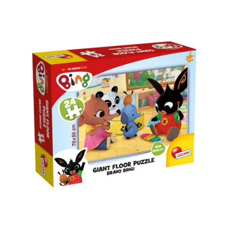 LISCIANI BING GIANT FLOOR 75805 - BRAVO BING! Puzzle da pavimento per bambini 24pz 70x50cm