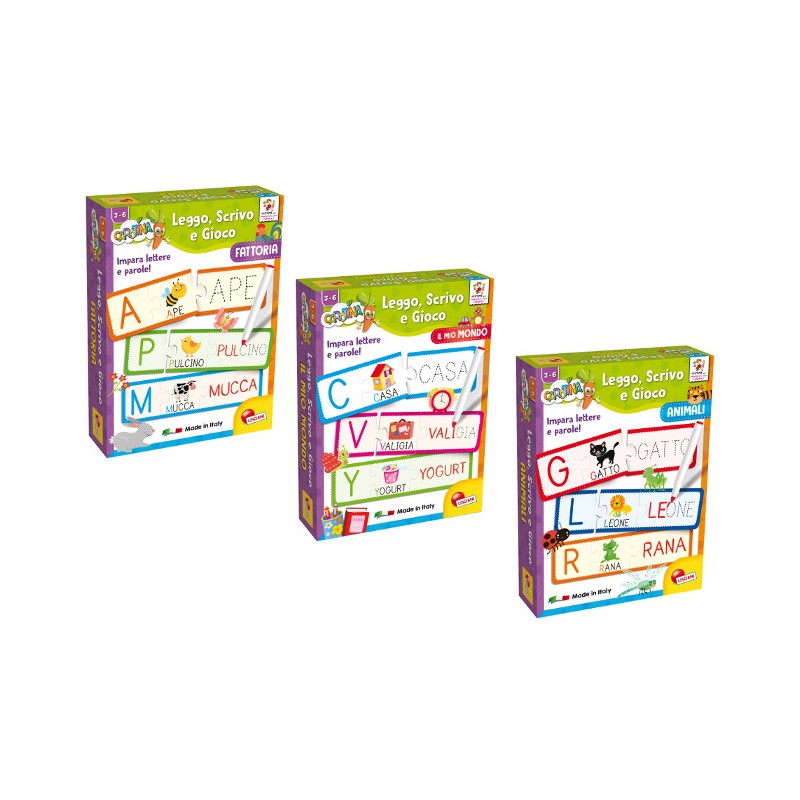 LISCIANI - CAROTINA LEGGO SCRIVO E GIOCO LE PAROLE  79940 Gioco Educativo per bambini e prima infanzia