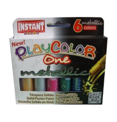 1 - PLAYCOLOR Colori a Tempera Solida ONE Metallic 6 Colori 10.321