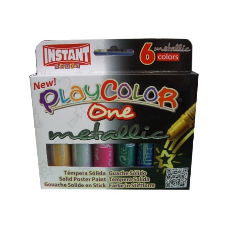 PLAYCOLOR Colori a Tempera Solida ONE Metallic 6 Colori 10.321