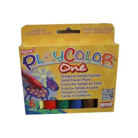 1 - PLAYCOLOR Colori a Tempera Solida ONE INSTANT 6 Colori 10.711