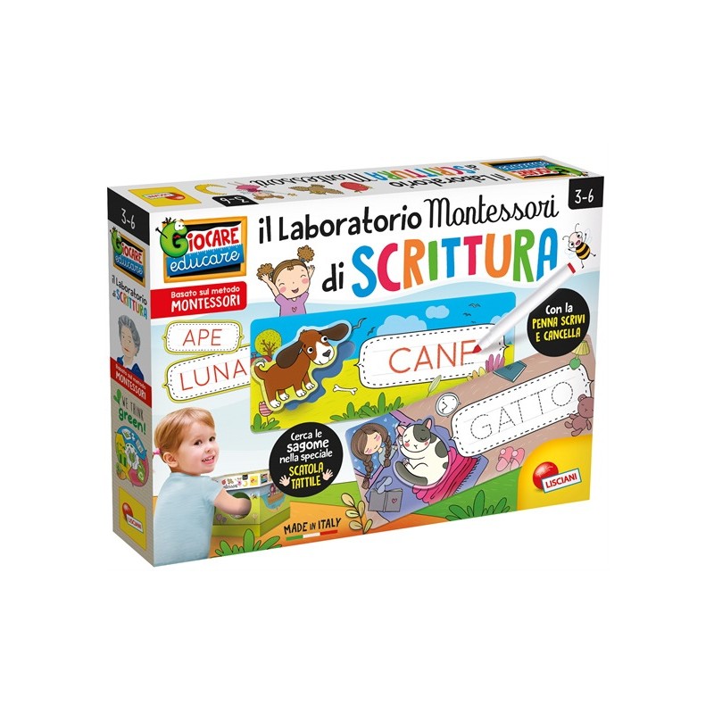 LISCIANI - MONTESSORI MAXI LABORATORIO SCRITTURA 85620 Gioco interattivo per bambini 3-6A