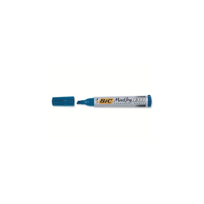 BIC Marking 2300 Marcatore Permanente Punta Scalpello Blu Tratto 3,7 mm 12 Pz 820925