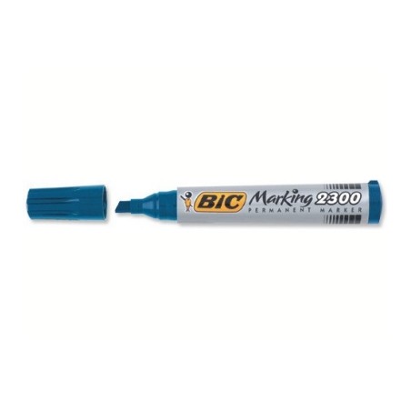 BIC Marking 2300 Marcatore Permanente Punta Scalpello Blu Tratto 3,7 mm 12 Pz 820925