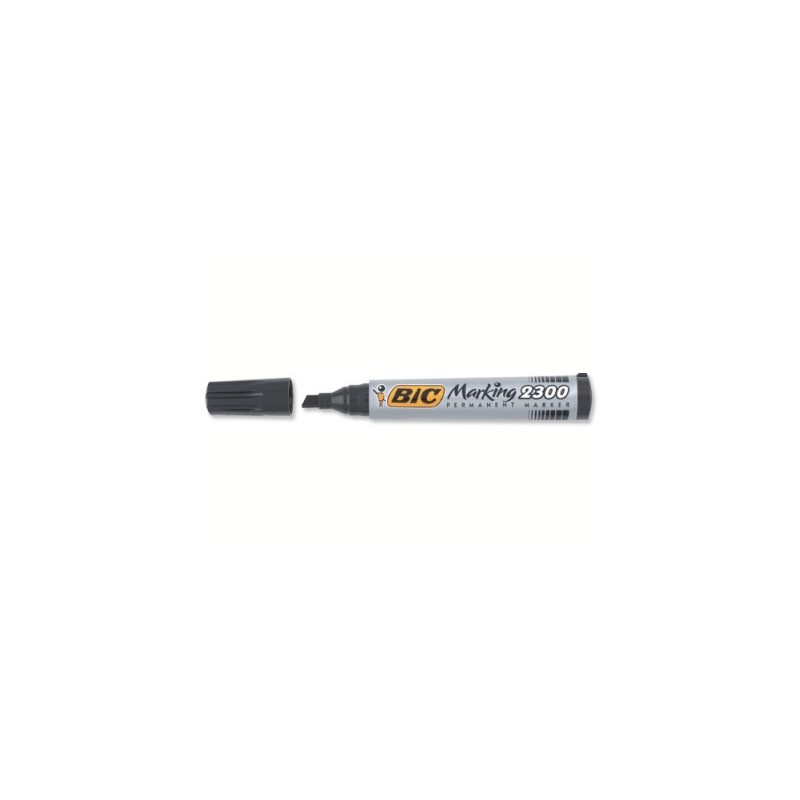 BIC Marking 2300 Marcatore Permanente Punta Scalpello Nero Tratto 3,7 mm 12 Pz 8209263