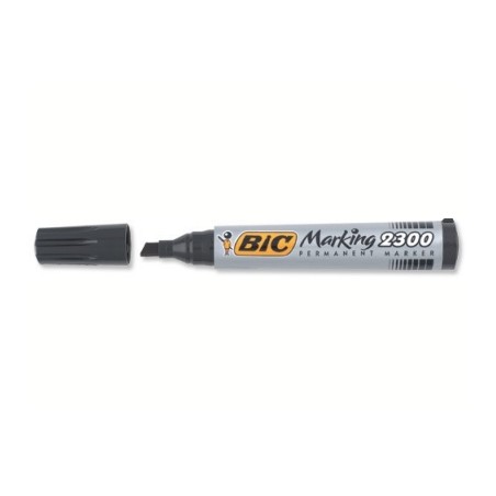 BIC Marking 2300 Marcatore Permanente Punta Scalpello Nero Tratto 3,7 mm 12 Pz 8209263