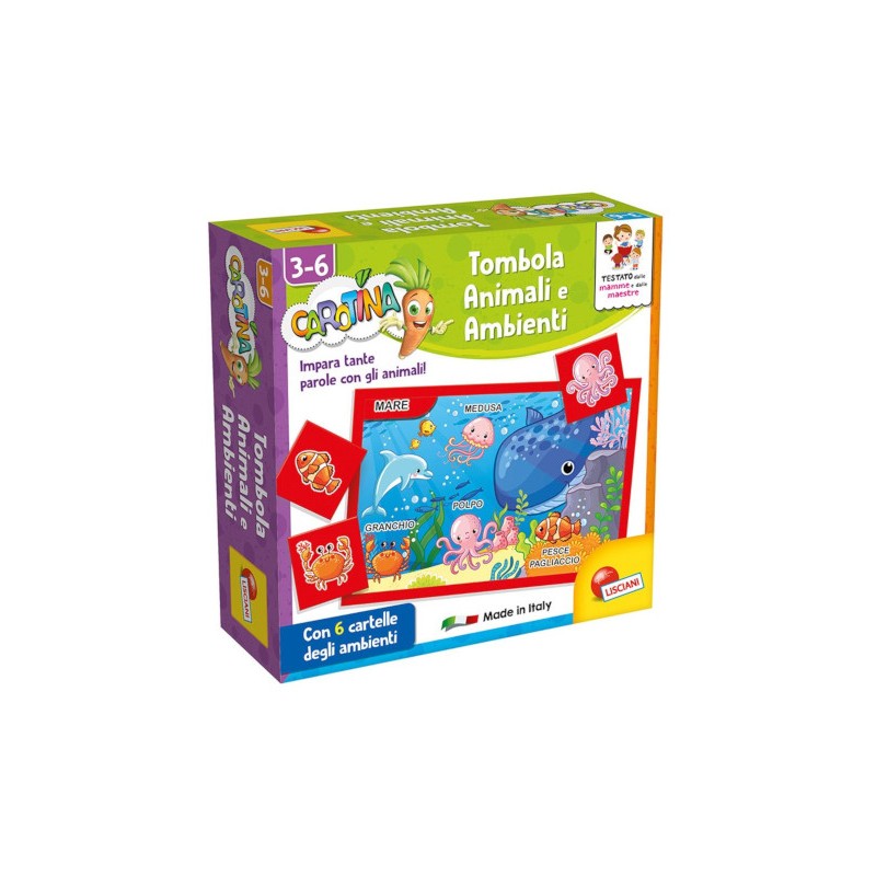 LISCIANI - CAROTINA QUADROTTE ANIMALI E AMBIENTI 87495 Gioco Educativo per bambini e prima infanzia