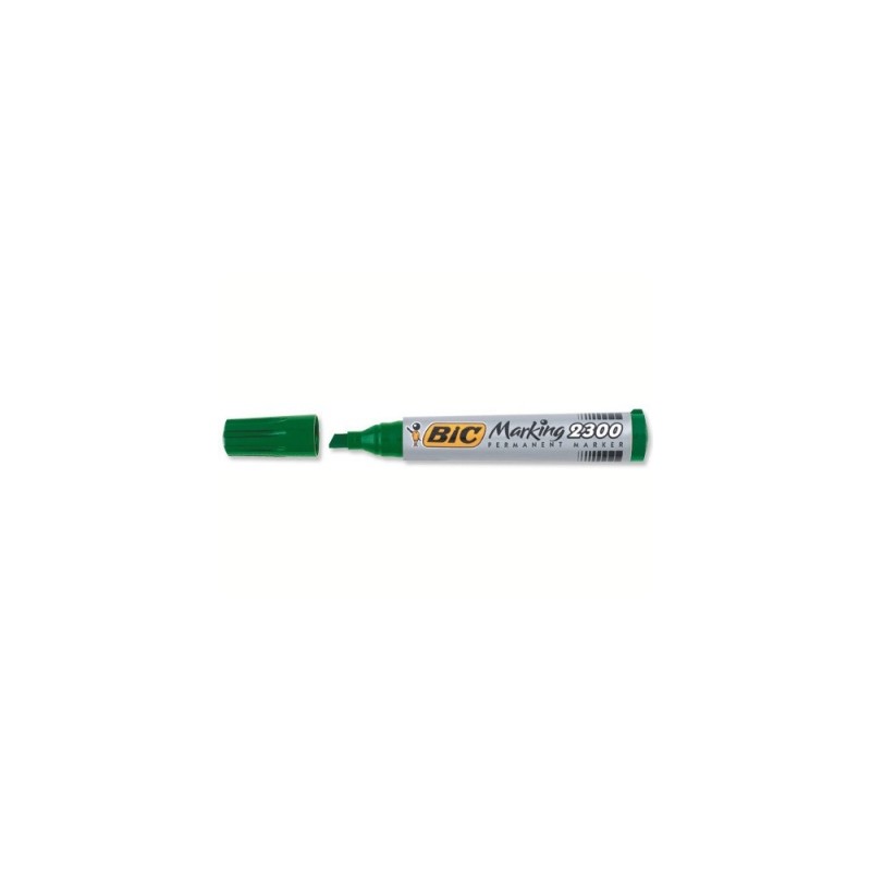 BIC Marking 2300 Marcatore Permanente Punta Scalpello Verde Tratto 3,7 mm 12 Pz  820923