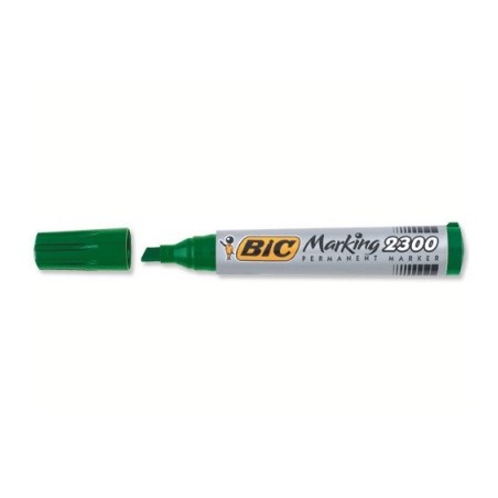 BIC Marking 2300 Marcatore Permanente Punta Scalpello Verde Tratto 3,7 mm 12 Pz  820923