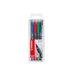 1 - Blister 4 colori Stabilo OHPen superfine penna 841/4