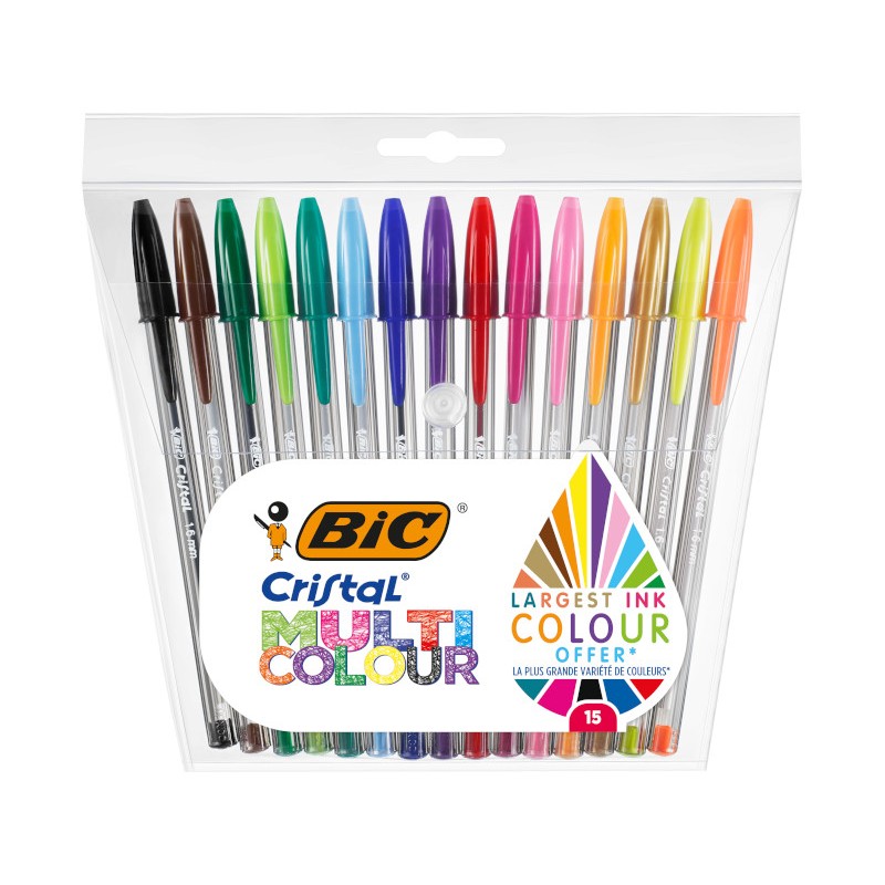 BIC Cristal Large Multicolour Penna a Sfera colori assortiti 15Pz  972065