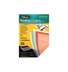 1 - FELLOWES 100 pezzi Copertine in PVC trasparenti A4 300MY 53763