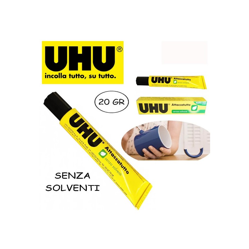 UHU 20 Tubi Attaccatutto Senza Solventi Trasparente 20 ml D9214