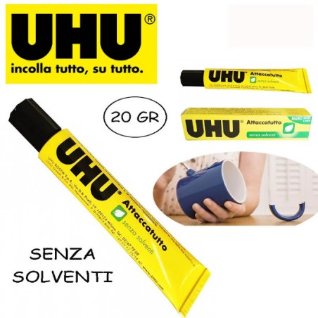 1 - UHU 20 Tubi Attaccatutto Senza Solventi Trasparente 20 ml D9214