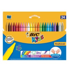 1 - BIC 24 pz Pastelli a cera Plastidecor colori assortiti 829772