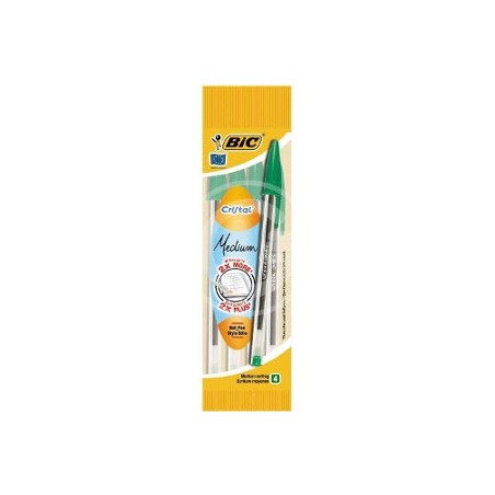 BIC CRISTAL ORIGINAL Set da 4 pz di penne a Biro di colore Verde 8308591 8308581