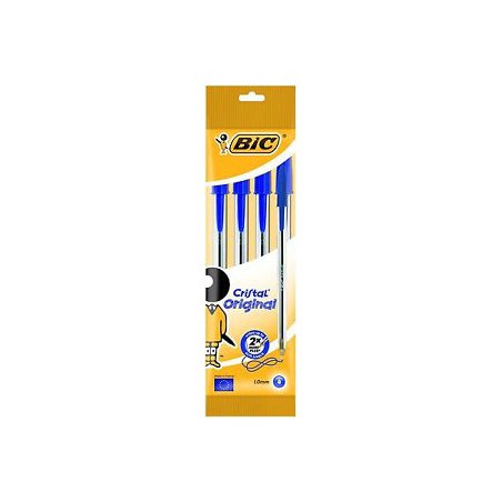 BIC CRISTAL ORIGINAL Set da 4 pz di penne a Biro di colore Blu 8308601