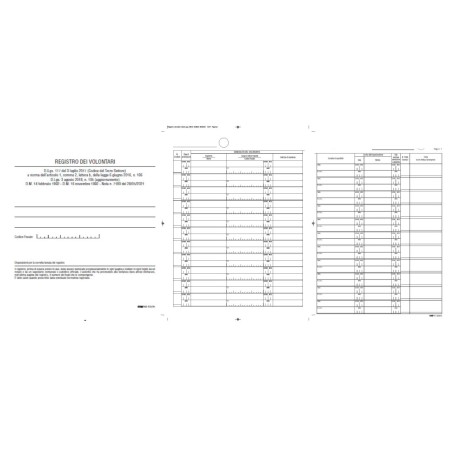 1 - EDIPRO  Registro dei volontari per associazione 23 pagine numerate E2374